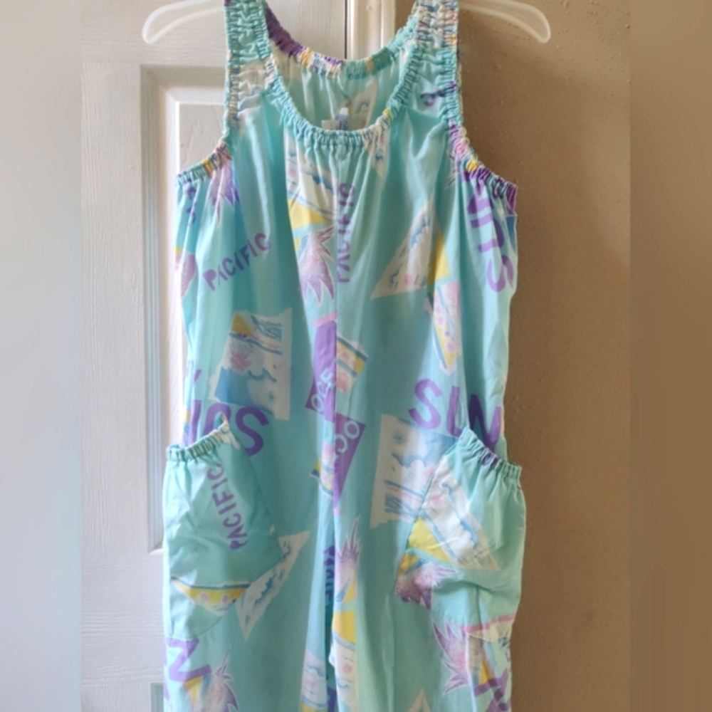 Vintage 1980s It's A Charm Pacific Atlantic Beach Island Pant Jumpsuit 🏝️☀🏖️